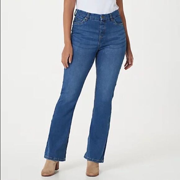 Denim & Co. Easy Stretch Denim Pull-On Bootcut Jeans - Picture 3 of 4